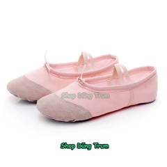 Giày múa bale bọc mũi da lộn chuẩn đẹp (Size 34 -> 45)
