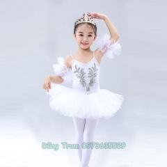 Váy Múa Bale Trắng Siêu Xinh Cho Bé, Váy Múa Thiên Nga Cho Lớp Đội Nhóm Biểu Diễn