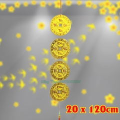 Dây đồng tiền vàng trang trí Tết đầy đủ kích cỡ, dây liễng tiền may mắn treo Tết cực đẹp