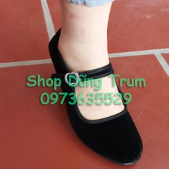 Giày nhung cao gót 4cm, giày nhảy khiêu vũ