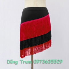 Chân Váy Khiêu Vũ Cao Cấp Tua Rua 3 Tầng Chéo Nhảy Latin Cực Đẹp