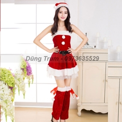 Set váy Noel nữ nổi bật hóa trang Noel nữ chuẩn chất nhung siêu đẹp DT32