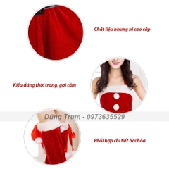Set váy Noel nữ nổi bật hóa trang Noel nữ chuẩn chất nhung siêu đẹp DT32