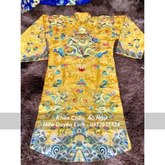 Trang phục Ngũ Vị Tôn Quan vải gấm thêu tay chỉ ngũ sắc vảy rồng vàng bằng kim sa cực phẩm siêu đẹp