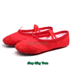 Giày múa bale bọc mũi da lộn chuẩn đẹp (Size 34 -> 45)