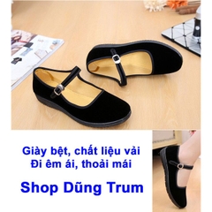 Giày bệt vải màu đen, giày biểu diễn