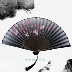 Quạt Cổ Trang Gắn Dây Tua Rua Loại Đẹp Nhiều Mẫu Họa Tiết DT380