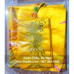 Trang phục hầu đồng Thánh Cậu vải gấm thêu tay chỉ ngũ sắc vảy kim sa cực đẹp