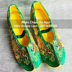 Giày hầu đồng Quan Hoàng vải gấm cực đẹp, hài hầu giá Chúa Hoàng