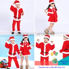 Trang phục Noel trẻ em, bộ hóa trang Noel trẻ con chất nhung chuẩn siêu đẹp