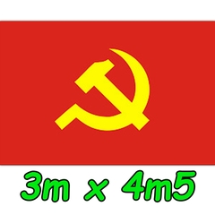Cờ Đảng kích thước lớn 3m x 4m5 chất liệu Satanh bền đẹp