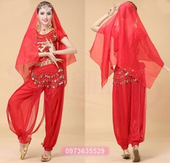 Trang phục múa Ấn Độ người lớn mẫu Quần dây kết hợp Áo cộc