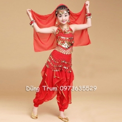 Trang phục Ấn độ múa trẻ em mẫu Quần khế kết hợp Áo yếm cực đẹp