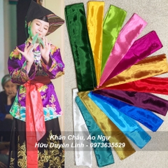 Đai lụa trơn hầu đồng cực đẹp cắt vạt chéo dài 3m5
