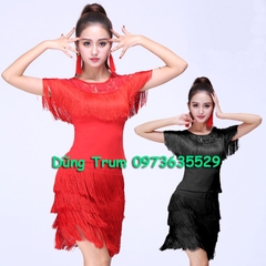 Chân Váy Khiêu Vũ Tua Rua 4 Tầng Bằng Nhảy Latin Siêu Đẹp