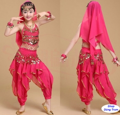 Trang phục Ấn độ múa trẻ em mẫu Quần khế kết hợp Áo yếm cực đẹp
