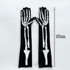 Găng tay xương hóa trang Halloween, đôi găng tay ma quỷ Halloween