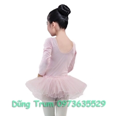 Váy múa bale dài tay co dãn và thấm hút mồ hôi cực tốt cho bé