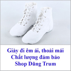 Giày múa bale cao cổ đệm da lộn phần gót và mũi cực êm