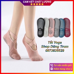 Vớ tất chân tập Yoga sợi len có hạt chống trơn trượt massage chân và thấm mồ hôi cực tốt