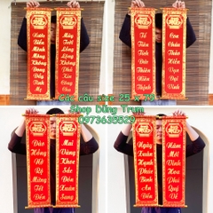 [CHUẨN ĐẸP] 1 đôi câu đối đỏ, cặp liễn trang trí Tết chất nhung kích thước chuẩn số đẹp thần tài 79cm, 97cm