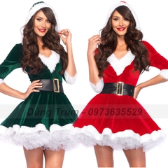 Đầm Noel nữ cao cấp nổi bật, váy hóa trang Noel chất nhung cực đẹp DT41