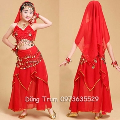 Trang phục múa Ấn độ trẻ em (Váy - Áo hai dây)