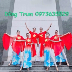 Quần Tico nhảy múa kết hợp với áo dài chất thun lạnh mịn co giãn cực tốt.