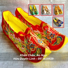 Giày hầu đồng Quan Hoàng vải gấm cực đẹp, hài hầu giá Chúa Hoàng