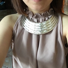 Kiềng cổ 5 tầng liền sáng đẹp, vòng cổ dân tộc, phụ kiện hầu đồng DT002