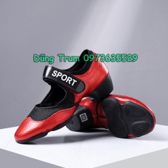 Giày Khiêu Vũ Quai Dán Da Cao Cấp Nhảy DanceSport Cực Đẹp