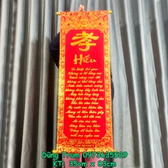 Liễn treo Tết chữ Phúc Lộc Thọ Đức Tâm Nhẫn nội dung ý nghĩa chất nhung đỏ chữ vàng cực đẹp
