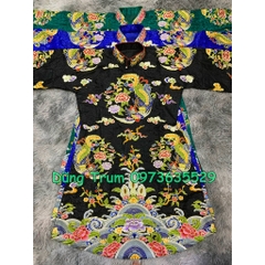 Áo Chầu hầu đồng các giá Chầu vải gấm thêu họa tiết chỉ ngũ sắc cực đẹp