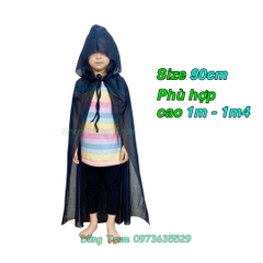 Áo choàng đen có mũ hóa trang phù thủy Halloween ma cà rồng kinh dị