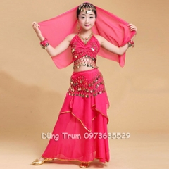 Trang phục múa Ấn độ trẻ em (Váy - Áo hai dây)