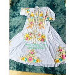 Trang phục hầu Mẫu, hầu Chúa thêu tay họa tiết cực đẹp