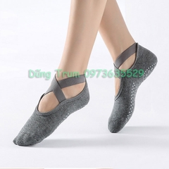 Vớ tất chân tập Yoga sợi len có hạt chống trơn trượt massage chân và thấm mồ hôi cực tốt
