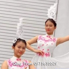 Cài đầu biểu diễn hoa văn trắng siêu đẹp