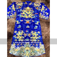 Trang phục Ngũ Vị Tôn Quan vải gấm thêu tay chỉ ngũ sắc vảy rồng vàng bằng kim sa cực phẩm siêu đẹp