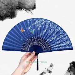 Quạt Cổ Trang Gắn Dây Tua Rua Loại Đẹp Nhiều Mẫu Họa Tiết DT380