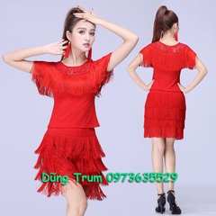 Chân Váy Khiêu Vũ Tua Rua 4 Tầng Bằng Nhảy Latin Siêu Đẹp