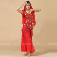 Bộ múa Ấn Độ người lớn mẫu Váy kết hợp Áo cộc