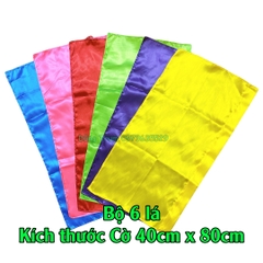 Bộ Cờ Chuối, Cờ Phướn 6 lá đủ màu sắc vải Phi bóng đẹp chịu nắng mưa