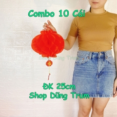COMBO 10 Đèn Lồng Đỏ trang trí Tết chữ Phúc chất liệu chống nước
