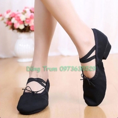 Giày múa bale có gót bọc da lộn cực êm ái và bền