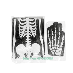 Bộ áo xương hóa trang Halloween ma quỷ đủ size phụ kiện đạt hiệu ứng hóa trang cao