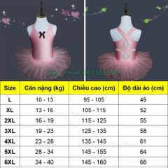 Váy múa bale cho bé co giãn 4 chiều và thấm hút mồ hôi tốt DT4258
