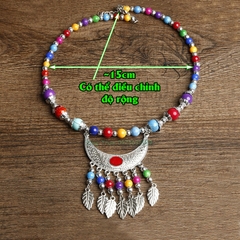 Vòng đầu dân tộc, vòng cổ bạc Miao lưỡi liềm phong cách dân tộc cho cả trẻ em và người lớn DT020