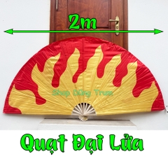 Quạt đại lửa múa biểu diễn nan dài 1m, quạt múa cỡ lớn hình ngọn lửa kích thước 2m