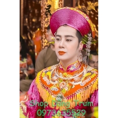 Xây hầu đồng vải gấm họa tiết thêu tay chất lượng cực đẹp, xây cổ hầu giá Thánh, phụ kiện hầu đồng hầu giá